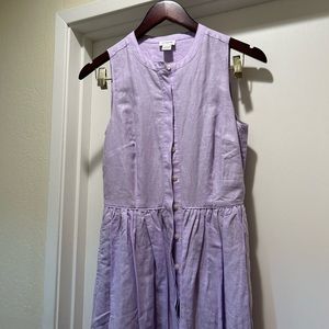 J Crew Linen Dress. NWOT. Never worn. Size 00. Lilac.